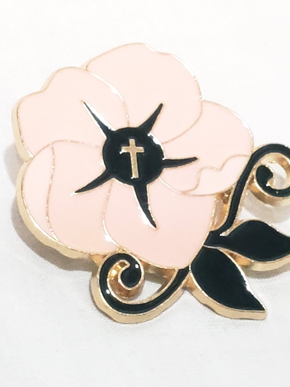 Mother's Day Pink Flower Woman of Faith Brooch 1.5"